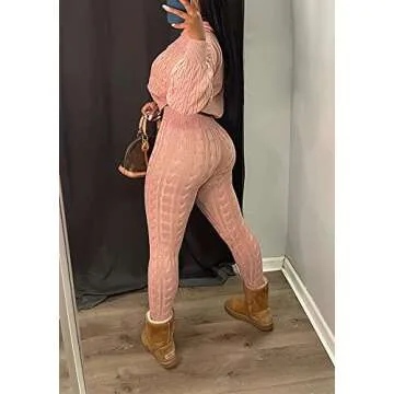 NRTHYE Hooded Sweater Two Piece Set Autumn Winter Women Solid Long Sleeve Crop Top And Pants Rib Knitted Suits Tracksuit