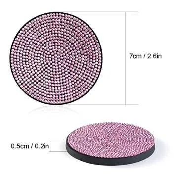 Stylish Tyhaui Rhinestone Car Cup Holder Coaster Set