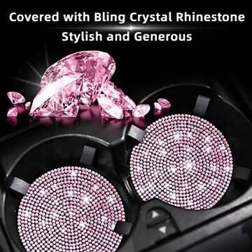 Stylish Tyhaui Rhinestone Car Cup Holder Coaster Set