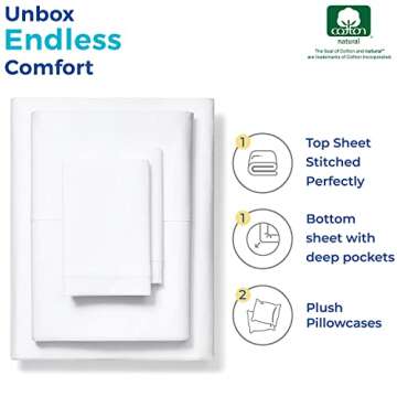 THREAD SPREAD 100% Pure Egyptian Cotton Sheets Queen Size - 1000 High Thread Count Sheets Queen, 4 PC White Luxury Hotel Queen Sheet Set, 16" Deep Pocket Sateen Weave Soft Cooling Bed Sheet Set