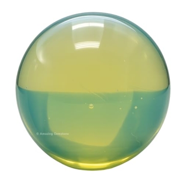Amazing Gemstone Opalite Crystal Ball with Brass Stand - 1.5" Decorative Sphere for Meditation and W...