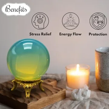 Amazing Gemstone Opalite Crystal Ball with Stand 1.5"