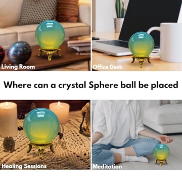 Amazing Gemstone Opalite Crystal Ball with Stand 1.5"