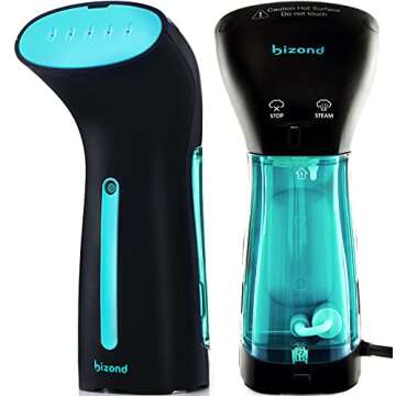 BIZOND Steamer for Clothes, Travel Handheld Portable Steamer for Garment and Fabric - No Spitting, S...