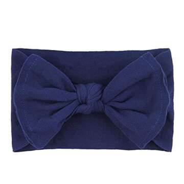 QandSweet 12-Pack Soft Baby Nylon Headbands for Girls