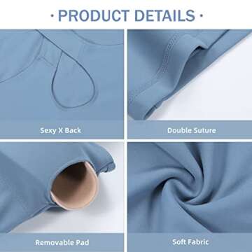 Runhit V Neck Sports Bra with Sexy Front-Hole Yoga Workout Athletic Sports Bra Racerback Bras Crop Tank Tops for Women