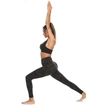 HERRLA High Waist Crossover Leggings with Pockets Athletic Tummy Control Workout Yoga Pants for Women Running (Camo,L)