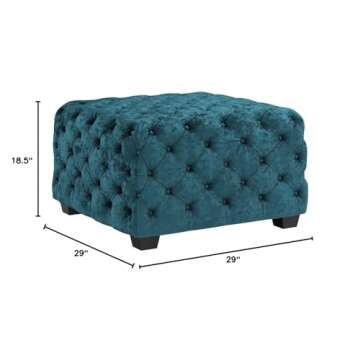 Stylish Christopher Knight Jaymee Velvet Ottoman in Dark Teal