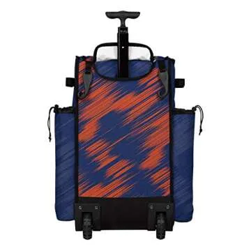 Boombah Rolling Superpack 2.0 Scratch Baseball/Softball Gear Bag - 23-1/2" x 13-1/2" x 9-1/2" - Royal/Orange - Telescopic Handle - Holds 4 Bats - Wheeled Version