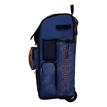 Boombah Rolling Superpack 2.0 Scratch Baseball/Softball Gear Bag - 23-1/2" x 13-1/2" x 9-1/2" - Royal/Orange - Telescopic Handle - Holds 4 Bats - Wheeled Version