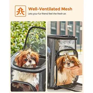 FEANDREA Dog Backpack, Pet Carrier Backpack for Small Dogs, Puppy, Cats, for Traveling, Hiking, Outdoors, Gray UPDC042G01