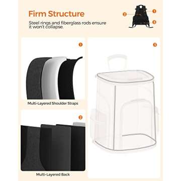 FEANDREA Dog Backpack, Pet Carrier Backpack for Small Dogs, Puppy, Cats, for Traveling, Hiking, Outdoors, Gray UPDC042G01