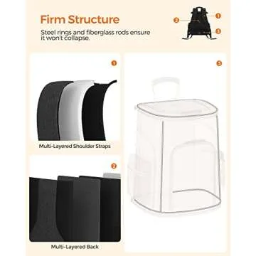 FEANDREA Dog Backpack, Pet Carrier Backpack for Small Dogs, Puppy, Cats, for Traveling, Hiking, Outdoors, Gray UPDC042G01