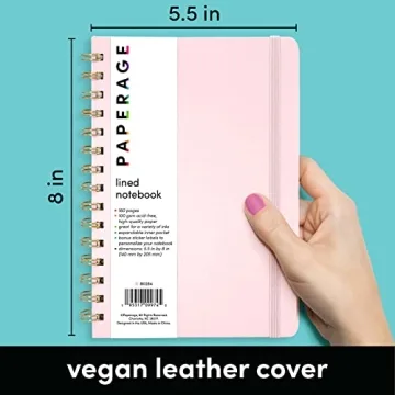 Stylish PAPERAGE Spiral Journal with Durable Cover, 160 Pages