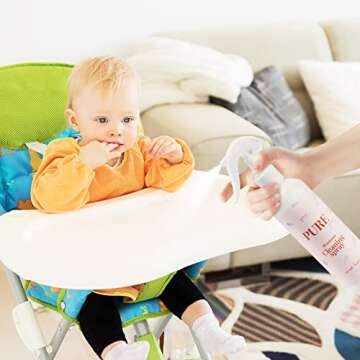 YAY! MATS Pure Yay All Purpose Cleaner Spray Bottle 8.45 Fl Oz, Multi Surface Cleaner for Baby Play Mats, High Chair and Baby Toy Cleaner, Plant Based Spray & Hypoallergenic