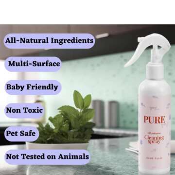 YAY! MATS Pure Yay All Purpose Cleaner Spray Bottle 8.45 Fl Oz, Multi Surface Cleaner for Baby Play Mats, High Chair and Baby Toy Cleaner, Plant Based Spray & Hypoallergenic