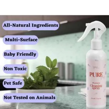 YAY! MATS Pure Yay All Purpose Cleaner Spray Bottle 8.45 Fl Oz, Multi Surface Cleaner for Baby Play Mats, High Chair and Baby Toy Cleaner, Plant Based Spray & Hypoallergenic