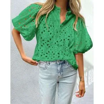 Stylish PRETTYGARDEN Women's Summer Tops in Green