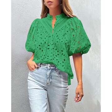 Stylish PRETTYGARDEN Women's Summer Tops in Green