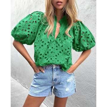 Stylish PRETTYGARDEN Women's Summer Tops in Green