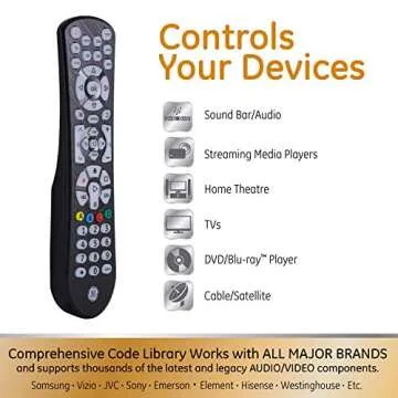 GE UltraPro Backlit Universal Remote Control for 8 Devices