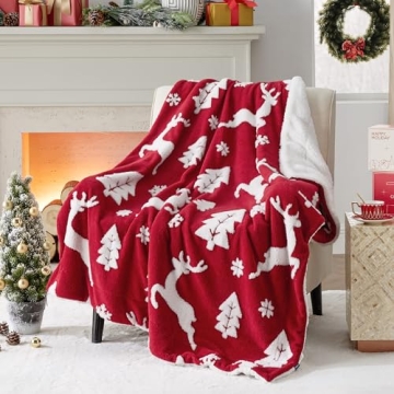 Luxury Bedsure Christmas Blanket - Fleece Sherpa Gift