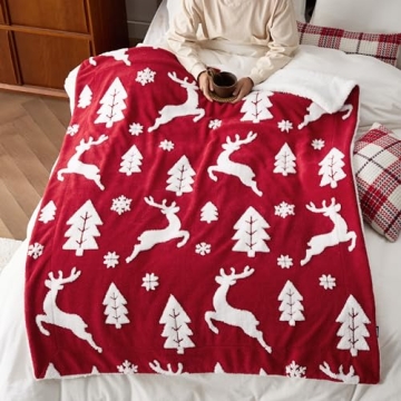 Luxury Bedsure Christmas Blanket - Fleece Sherpa Gift