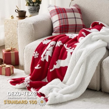 Luxury Bedsure Christmas Blanket - Fleece Sherpa Gift