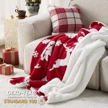 Luxury Bedsure Christmas Blanket - Fleece Sherpa Gift