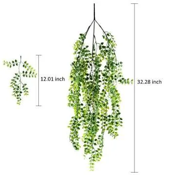 HOGADO Artificial Ivy Hanging Vines - Set of 2 Greenery Plants Decor