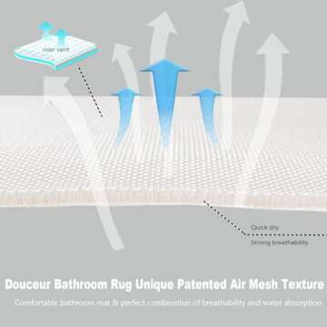 Douceur Sage Green Bathroom Rugs Non Slip, Luxury Thick Plush Shaggy Bath Mats for Bathroom Washable, Fluffy Absorbent Bath Rugs for Bathroom, Quick Dry Shower Mat Gifts, 24" x 16"