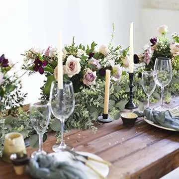 JPSOR 2pcs Artificial Eucalyptus Garland Total 13.2ft Greenery Garland Fake Eucalyptus Leaves for Wedding Arch Farmhouse Mantle Table Runner Centerpiece Home Party Decor