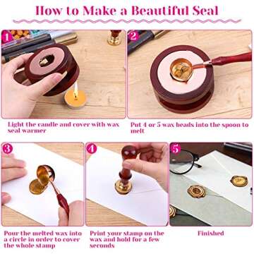 Sealing Wax, Paxcoo 312pcs Sealing Wax Kit with Wax Seal Beads, Wax Seal Warmer, Wax Spoon and Tealight Candles for Wax Stamp Letter Sealing