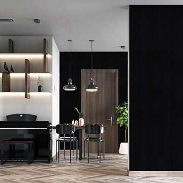 Black Wood Contact Paper Peel and Stick Wallpaper for DIY