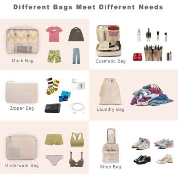 BAGAIL 8 Pack Packing Cubes for Travel Organization