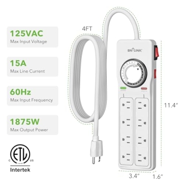 BN-LINK Surge Protector with Timer for Power Needs