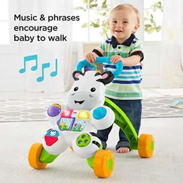 Fisher-Price Baby to Toddler Learn with Me Zebra Walker - Educational Fun for Infants 6+ Months