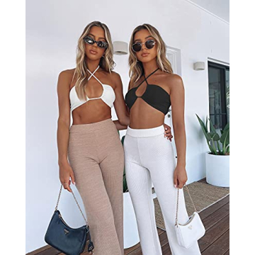 Stylish TOB Women's Criss Cross Bow Tie Crop Top