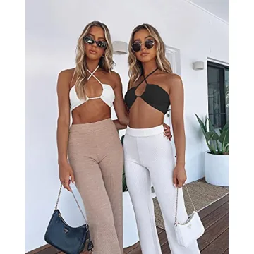 Stylish TOB Women's Criss Cross Bow Tie Crop Top