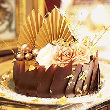 5 Pieces Fan Leaf Mold Palm Leaves Molds Pearl Sphere Boho Candy Molds Silicone Fondant Clay Mold for Crafts