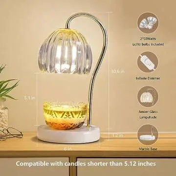 TUOTGOYEZ Electric Candle Warmer with Marble Base