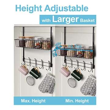 Rumara Over The Door Hanger Hooks, Behind Door Towel Rack, Organizer Hanger with 15 Racks and Basket...