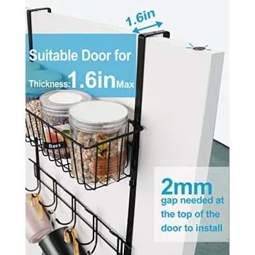 Rumara Over The Door Hanger Hooks - Space-Saving Organizer