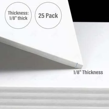 Golden State Art, Foam Board (Set of 25, 11x14, White, 1/8" Thick)