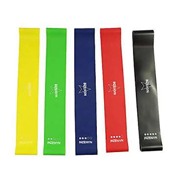 INZENYN Resistance Loops, Exercise Bands Set for Home Workout, Pilates, Yoga, Rehab (5pack)
