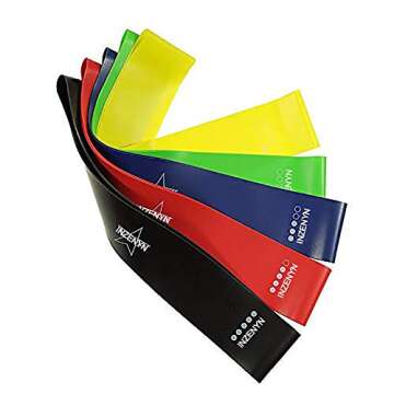INZENYN Resistance Loops, Exercise Bands Set for Home Workout, Pilates, Yoga, Rehab (5pack)