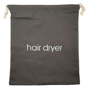 IFAMIO Hair Dryer Bag Cotton Drawstring Hairdryer Storage Container for Makeup Tools, Straightener 11.8 X 13.8 Inch Travel Cotton Organizer Cover for Home, Hotel