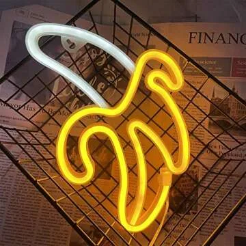 ENUOLI Banana Neon Signs Decorative Art for Party Banana Neon Light 11.4"x7.9" inch LED Neon Lights for Wall Decor,USB/Battery Powered Night Lamps Light Up Signs for Christmas,Birthday Party, Kids Gift Living Room,Home Decor