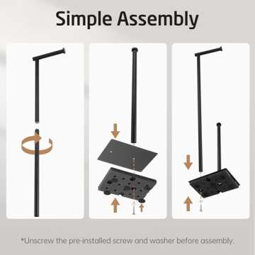 KES Freestanding Toilet Paper Holder with Reserve for Bathroom with Weighted Base, Modern Tissue Roll Holder Stand 29" H, SUS304 Stainless Steel Rustproof Matte Black, BPH286S1B-BK