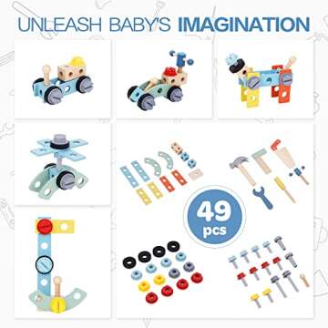 2-in-1 Baby Push Walker - Educational Wooden Toy for Toddlers